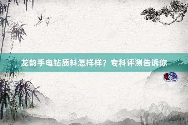龙韵手电钻质料怎样样？专科评测告诉你